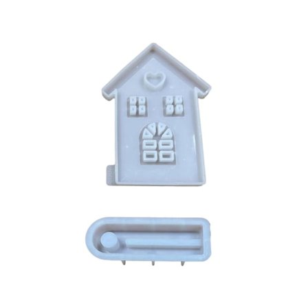 Silikoneform til Lysestagehus med Base DIY Hjemmelavet Kærlighedshjerte Vindue Hus Lysestage Dekoration Gips Epoxy Resin Støbeform