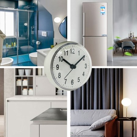 Mini sugekopp veggklokke baderom anti-dugg vanntett klokke