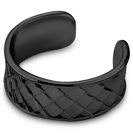 Helix | 6 mm Schwarz schuppenförmige Ear Cuff (Ohrmanschette) für Männer - Ear cuff