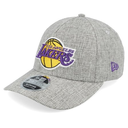 New Era - NBA Grå adjustable Keps - Los Angeles Lakers 9FORTY M-Crown Cotton Weave Gray A-Frame Adjustable @ Hatstore