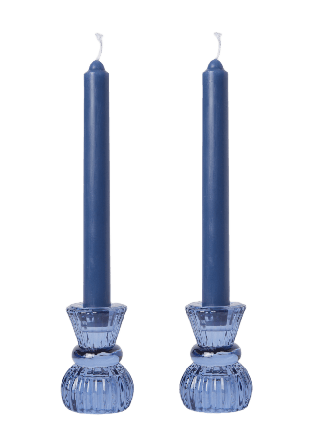 MANO ATELIER Gåvoset hög ljusstake och ljus, 2-pack Ljus & ljusstakar Blå ONESIZE