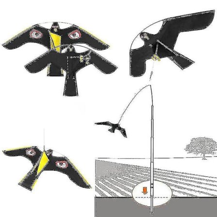 Fugleskremsel Repeller Flygende Hauk Drage For Hage Fugleskremsel Gård Hus Dekor (Kun Drage, Ikke Stang) 2Ya1