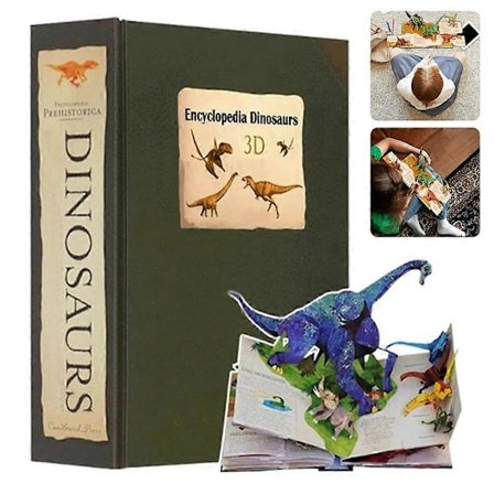 Interaktiv 3D Dinosaur Encyklopædi Bog til Børn Uddannelsesmæssig Pop-Up Forhistorisk Væsen Gave til Drenge Piger