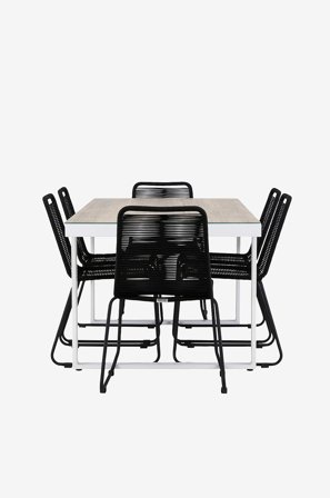 Venture Home - Merlo Matgrupp med stolar Lindos - Svart - Matgrupper - Från Homeroom