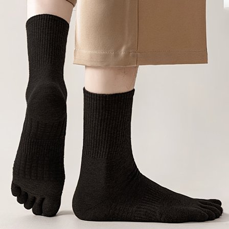 Komfortable Åndbare Ensfarvede Sportssokker Efterår Vinter Daglig Løb Cykling