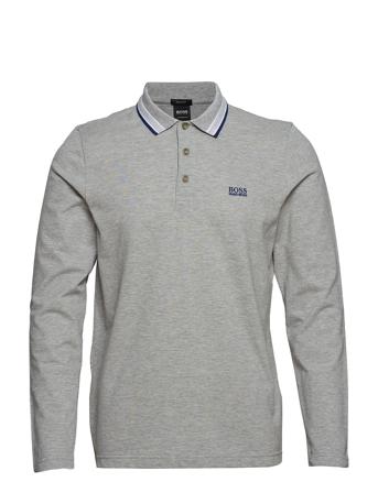 Plisy Polos Long-sleeved Harmaa BOSS