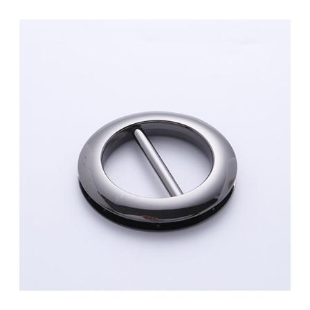 Runda Glidspännen 3,2 cm Silver Metall Runda Mittstångs Bältespännen Enkelt Tandat Cirkel Mittstångs Bältespänne Remspänne
