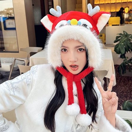 Integrerad Mössa, Halsduk och Vantar - Beanie Hatt Halsduk 1 1