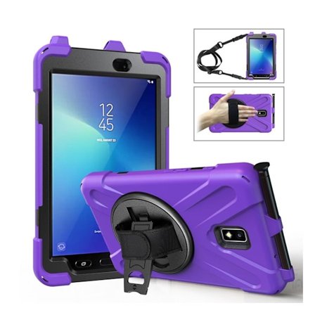 Samsung Galaxy Tab Active 2 X-muotoinen yhdistelmäkotelo - Violetti