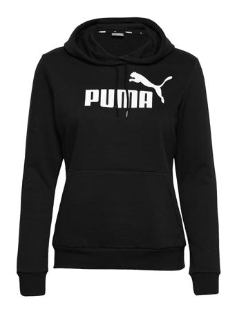 Ess Logo Hoodie Fl Huppari Musta PUMA