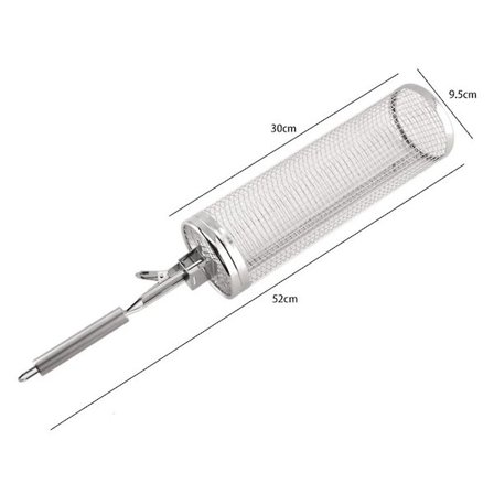 Rullende grillkurve til udendørs grillbur med håndtag Grill Bbq Net Tube rustfrit stål Stor rund mesh B