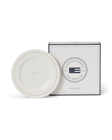 Lexington Lexington-desserttallrik i porslin, presentset (set med 4), vit/beige