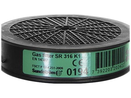 Sundström Gasfilter SR 316 K1 - Lyreco - Skyddsutrustning - Andningsskydd - Tillbehör