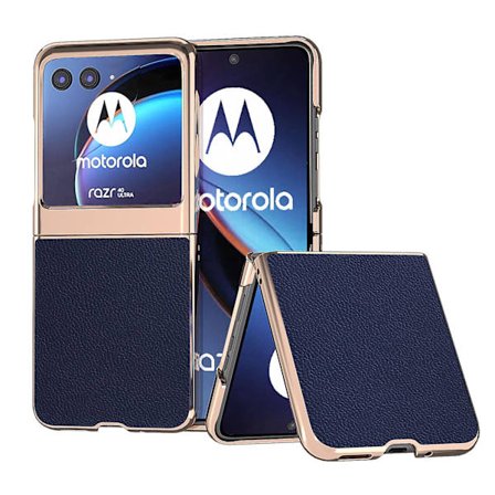 Äkta koläder + PC- cover till Motorola Razr 40 Ultra 5g, nanogalvaniserat phone case