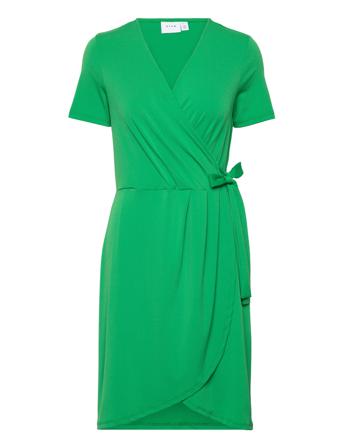 Vinayeli S/S Knee Wrap Dress/Su - Noos Vila Green