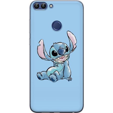 Kompatibelt Mobildeksel til Huawei P smart Håndtegnet illustrasjon av sittende Stitch mot lysblå ensfarget bakgrunn