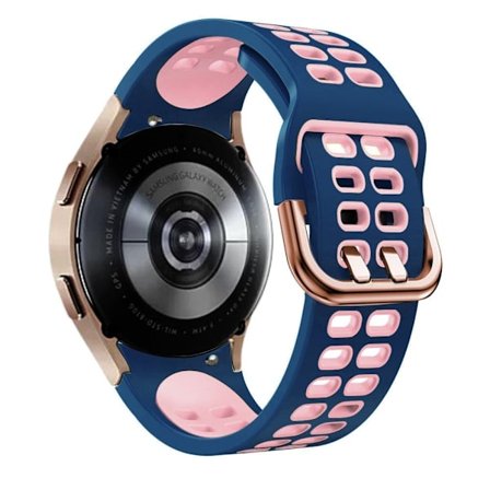 Samsung Galaxy Watch 5 / 4 klockarmband i silikon med dubbla färger - Midnattsblå / Rosa