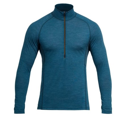 Devold Running Man Zip Neck Men long-sleeved training tops Blue XXL