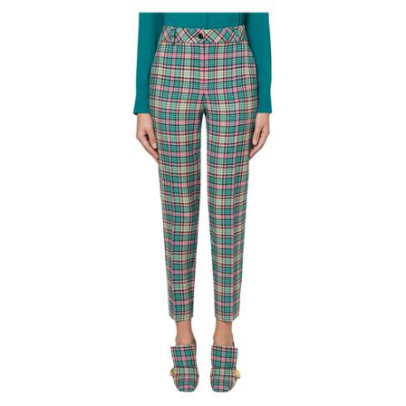Boutique Moschino Cropped Check Bukser Blå, Dame