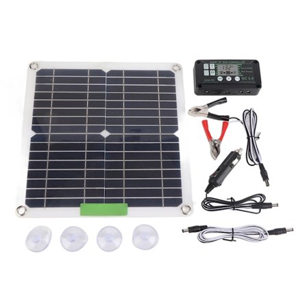 200W 12V Bärbar Solpanel Kit Monokristallin Solpanel med Regulator för Cykling Bergsklättring Vandring Camping 100A