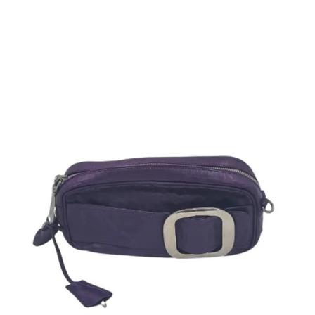 Prada Vintage Pre-owned Leather crossbody-Väska lila, Dam Vintage Väskor, Dam, Storlek: ONE SIZE