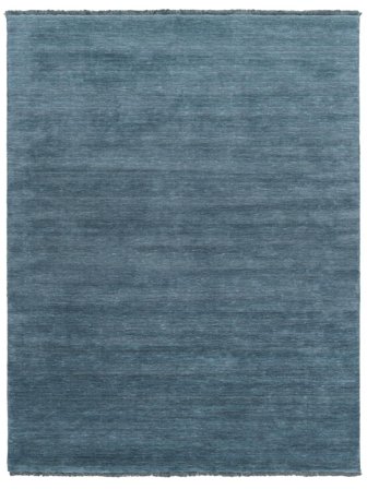 Uldtæppe Handloom Fringes Mørk Petrol Stort