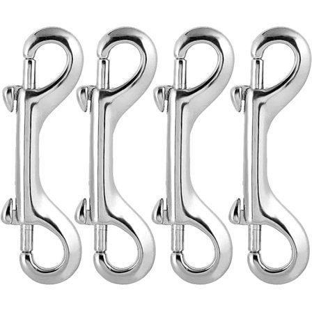 4 stk sølv karabinkrok dobbel bolt dobbel ende klips krok bolt