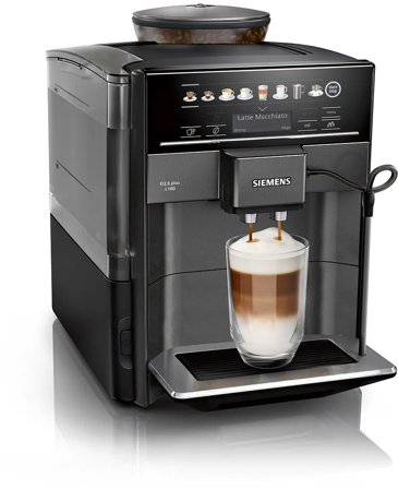 SIEMENS Automatisk kaffemaskin EQ6 plus s100 Safir svart metallic, avtakbar vanntank