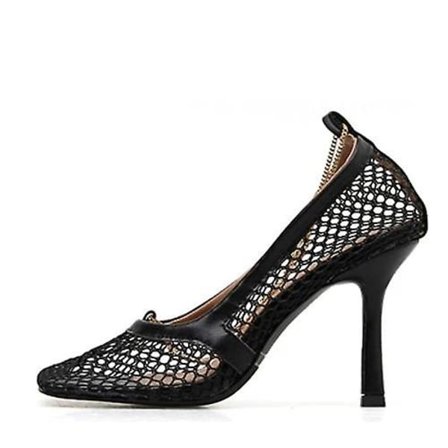 Sommar Höst Sexiga Mesh Pumps Sandaler Kvinna Sq