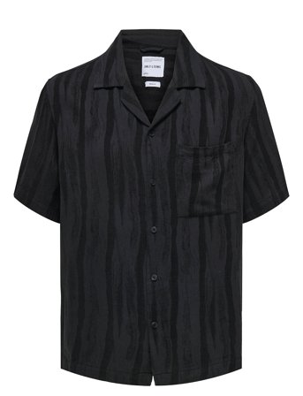 ONLY & SONS Onsrobert Ss Resort Linen Shirt 0253 - Black - S