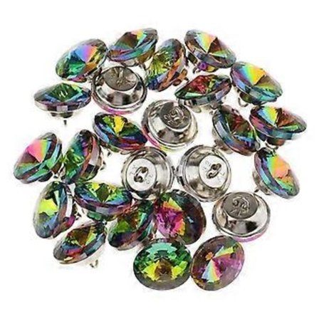 25-pack Färgglada Kristallknappar för Soffa Sänggavel Klädsel Dekor