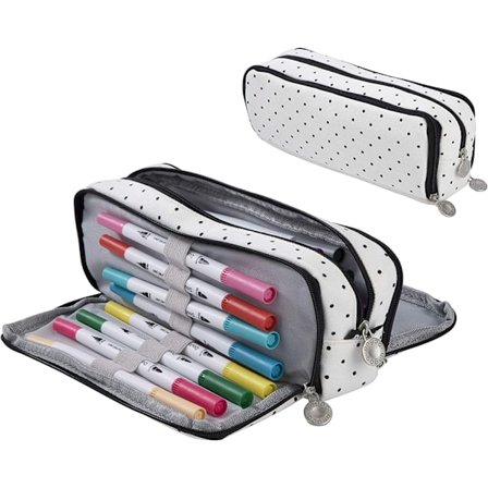 Etui med stor kapacitet til skolebrug med 3 rum