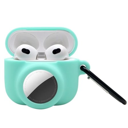 AirPods 3 / AirTag 2-i-1 silikonöverdrag - Mintgrön
