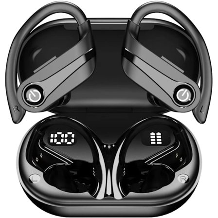 Hörlurar Sport, Bluetooth 5.3 In-Ear Hörlurar Trådlösa Hörlurar med Hacke 80H
