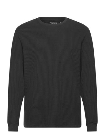Abercrombie & Fitch Long Sleeve Classic Waffle Tee - Black - M