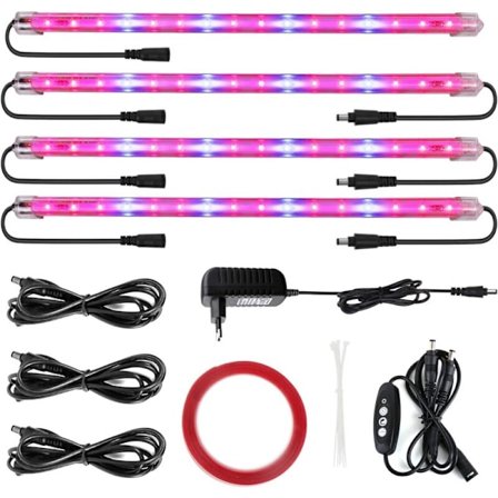 IP65 Sisäkasvilamppu 40W LED-kasvilamppu T5 Kasvi-LED 3H/6H/12H Ajastimella ja Himmennettävällä Kirkkuudella 25%/50%/75%/100% Sisätiloihin/