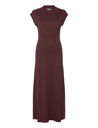 Perkins-Neck Knitted Dress Burgundy Mango