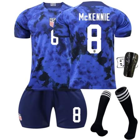 23 America away Fotballskjorte vertscup barnefotballskjorte McKennie nummer 8 med sokkerbeskyttelsesutstyr l