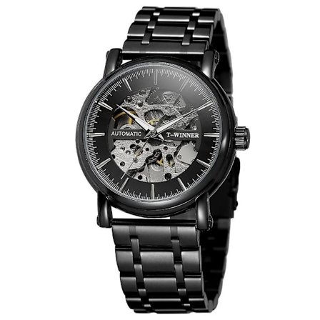 Seosautomaattinen mekaaninen kello, täysin teräksinen, muodikas, ontto, liikemiehille