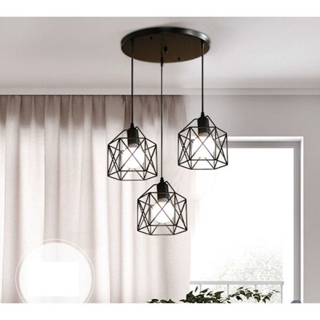 Moderne industriell hengelampe 3 hoders rund plate taklampe for soverom gang uten pære inkludert