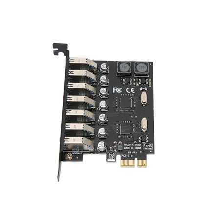 USB3.0 Utbyggnadskort PCIE till USB3.0 Sju Portar Hög Hastighet Skrivbords Utbyggnadskort