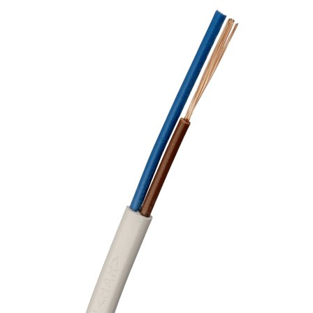 Nexans SKX-U Liitäntäkaapeli H03VVH2-F, 300/300 V 2x0,75 mm², valkoinen, Liitäntätulpat & kaapelit