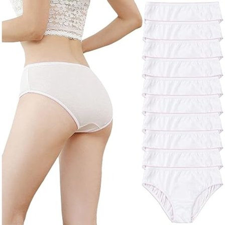 10-pak engangs trusser til kvinder 100% bomuld engangs trusser Periode trusser Graviditet Fødsel Rejser M