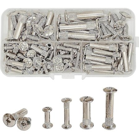 100 stk. (50 sæt) M4/m6 (16/25/35 mm) forbindelsesskruer bolte møbelfastgørelseselementer bindeskruer bolte til rammer skabskab træplader