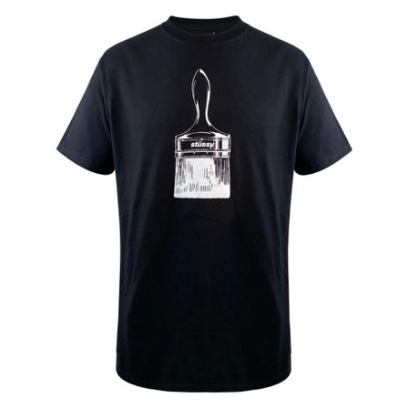 Stüssy, T-Shirt Paintbrush Black Zwart, Heren, Maat:M
