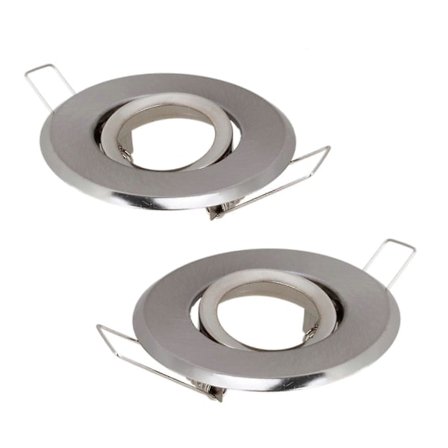 2 X MR11 Downlight Armatur Gimbal Satin Krom Med Lamphållare 70mm -DQ