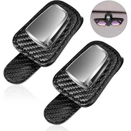 2-pack universella bilglasögonhållare för solskydd i bilen, läder S
