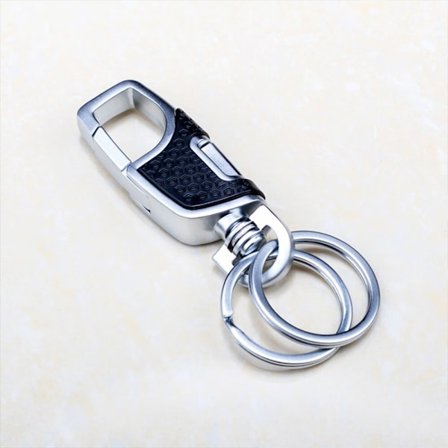 Sæt med 1 metalring nøglering, alle matsort