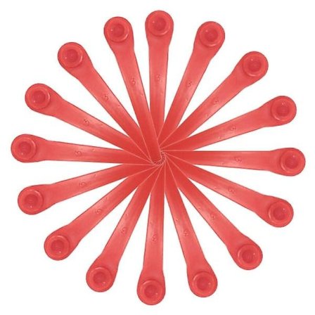 100-pakning plastblader kompatible med Gardena gresstrimmere, erstatningsblader for Gardena gresstrimmere og