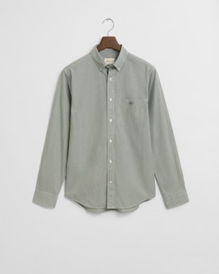 GANT - Regular fit poplinskjorte med bankstriper til herre forest green